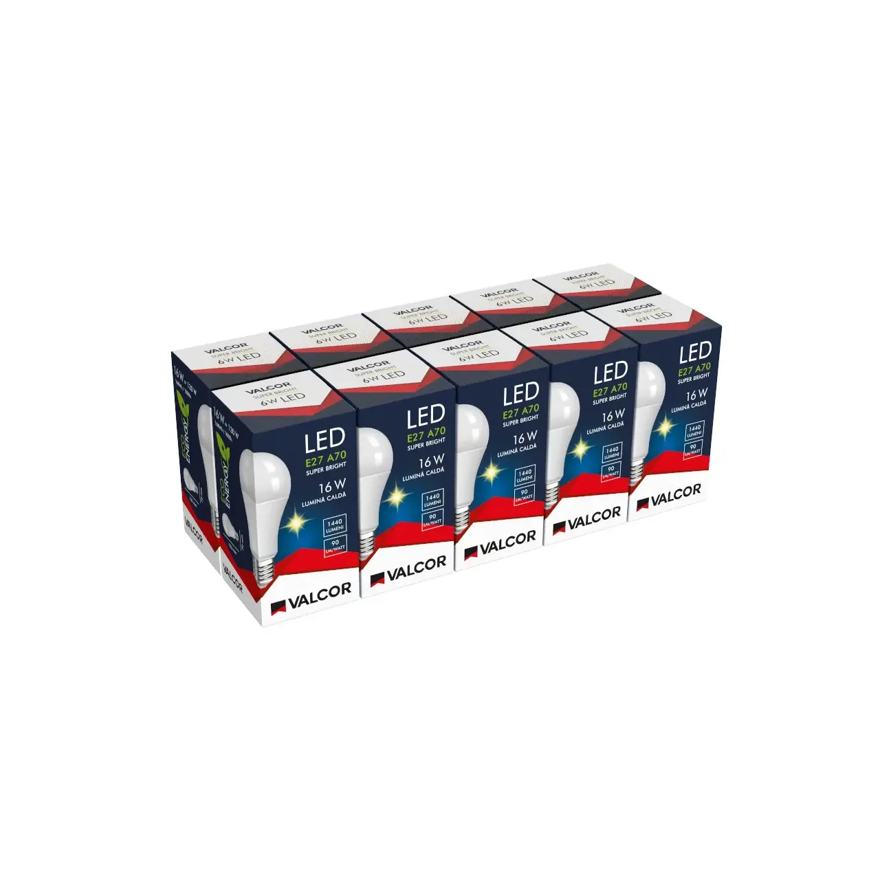 Bec LED A70 E27 16W lumina calda LC 3000K (include taxa timbru verde 0.40 lei) Valcor VLC11015 6