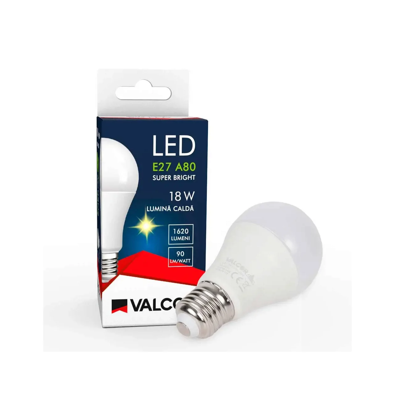 Bec LED A75 E27 18W lumina calda LC 3000K (include taxa timbru verde 0.40 lei) Valcor VLC11017 3