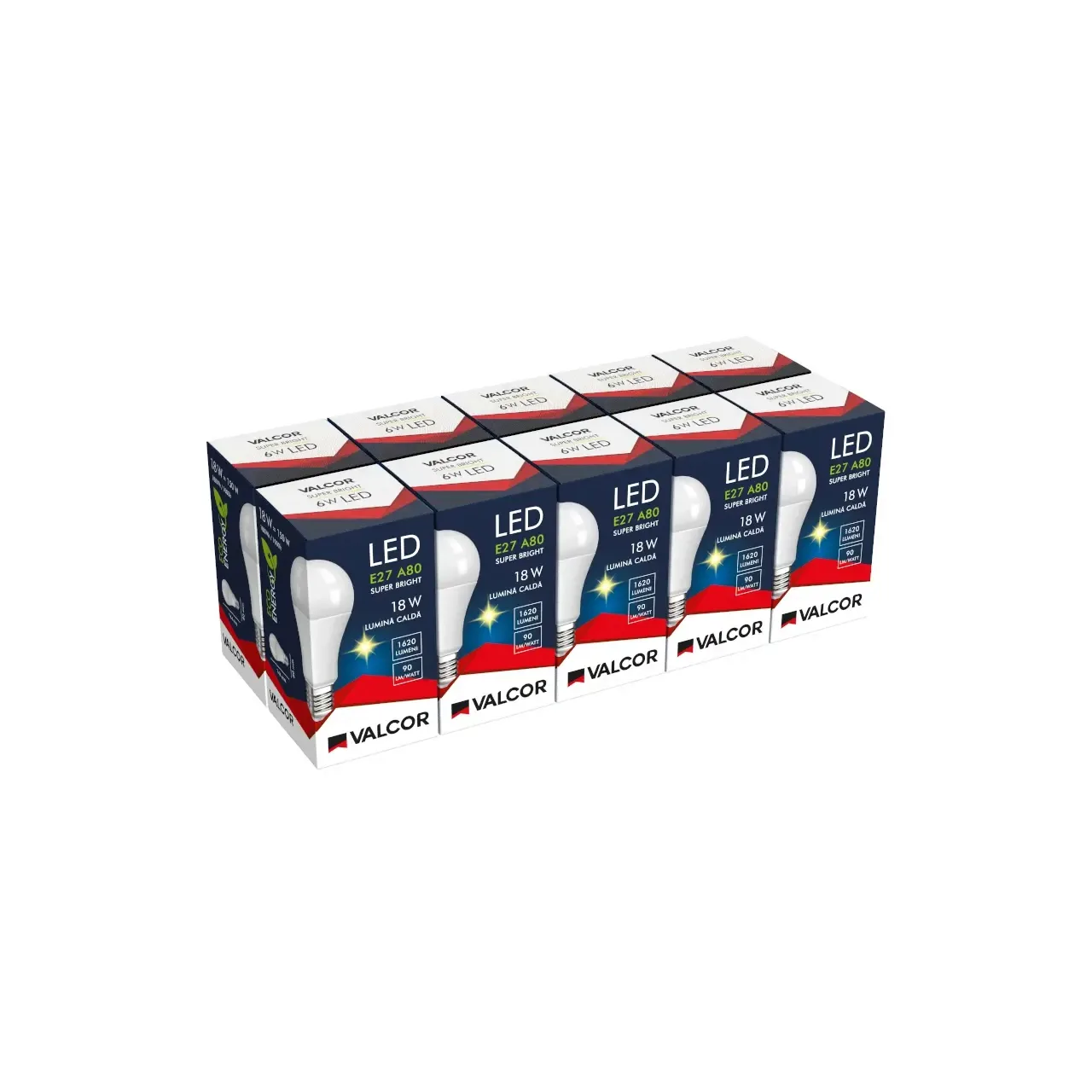 Bec LED A75 E27 18W lumina calda LC 3000K (include taxa timbru verde 0.40 lei) Valcor VLC11017 6