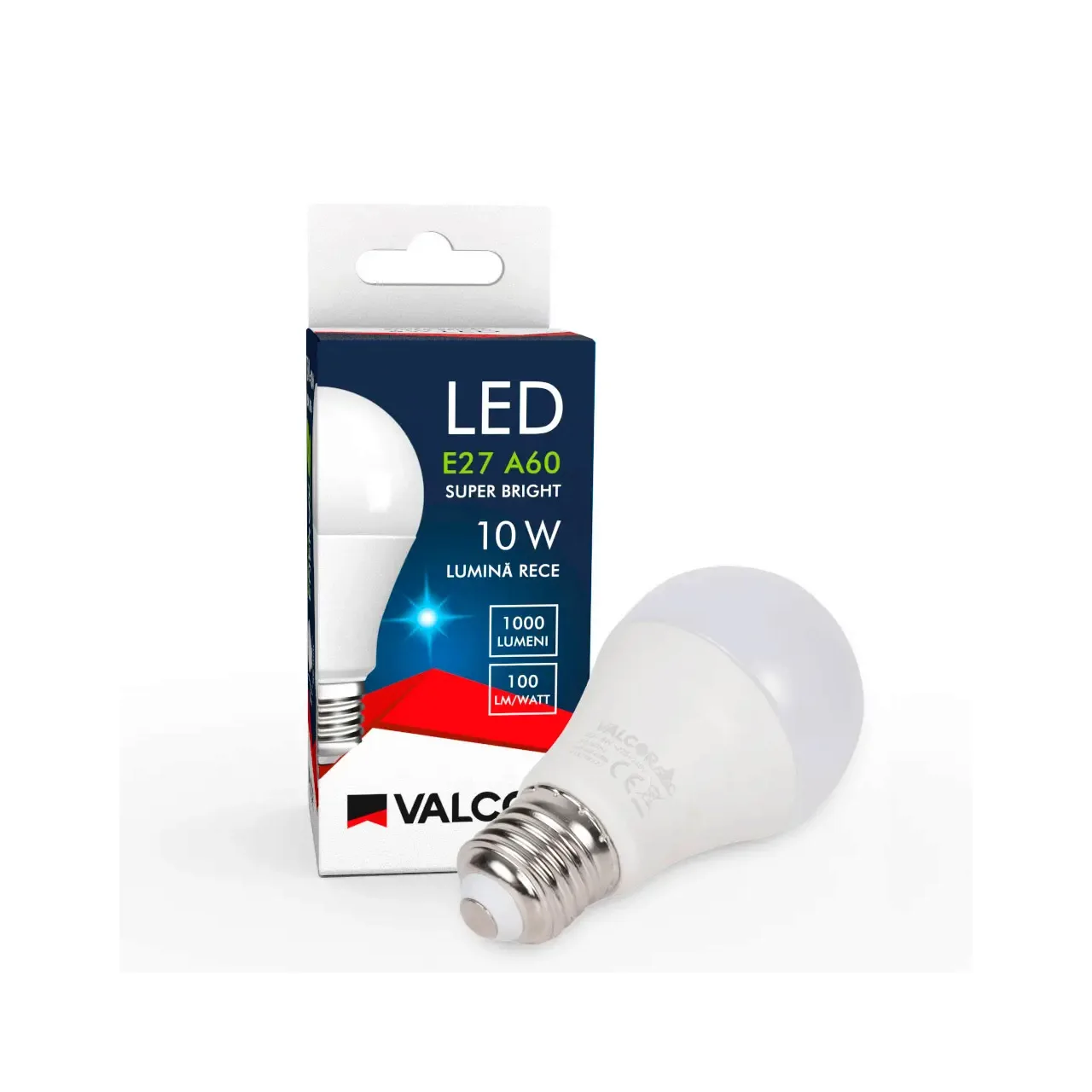 Bec LED A60 E27 10W lumina rece LR 6400K (include taxa timbru verde 0.40 lei) Valcor VLC11023 3