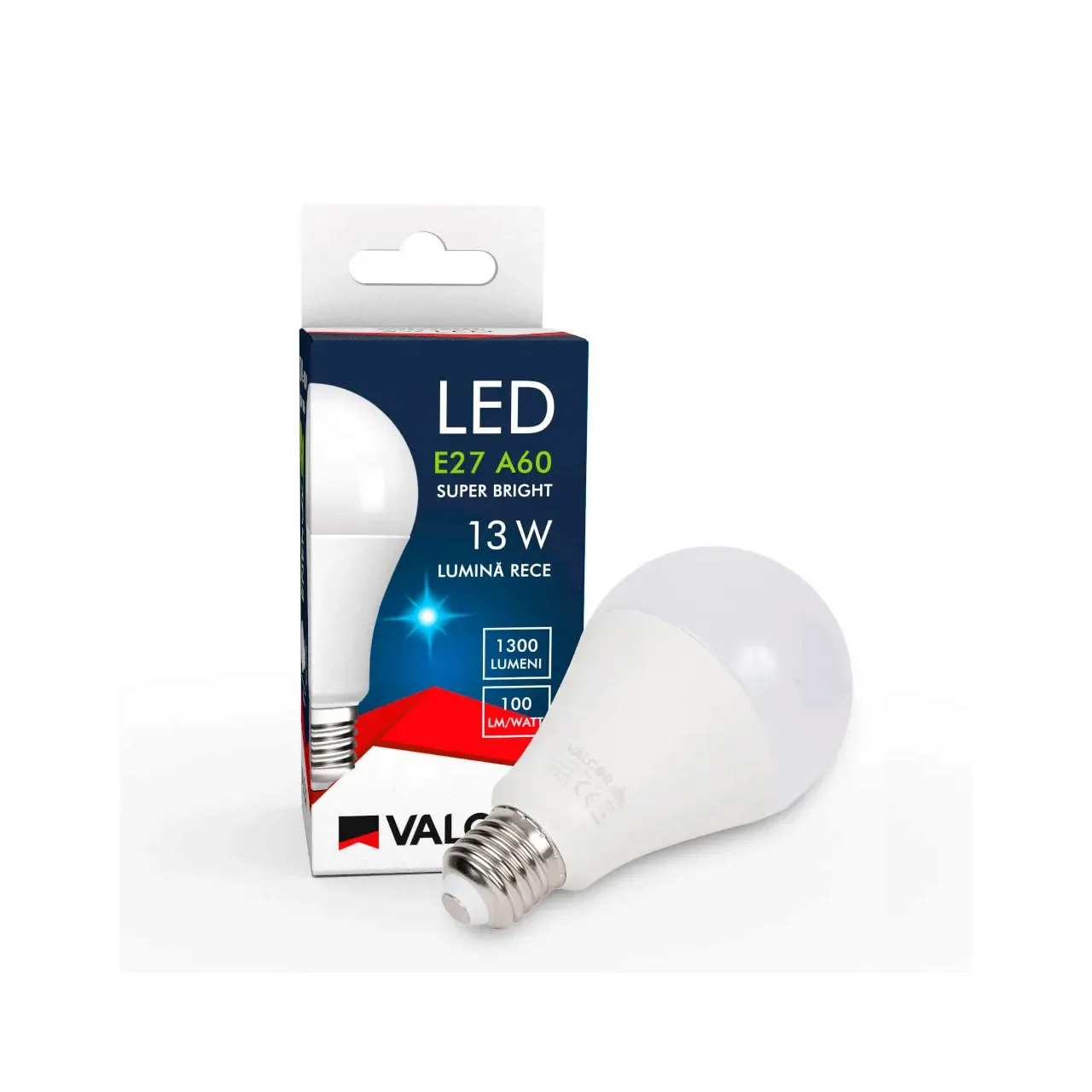 Bec LED A60 E27 13W lumina rece LR 6400K (include taxa timbru verde 0.40 lei) Valcor VLC11024 3
