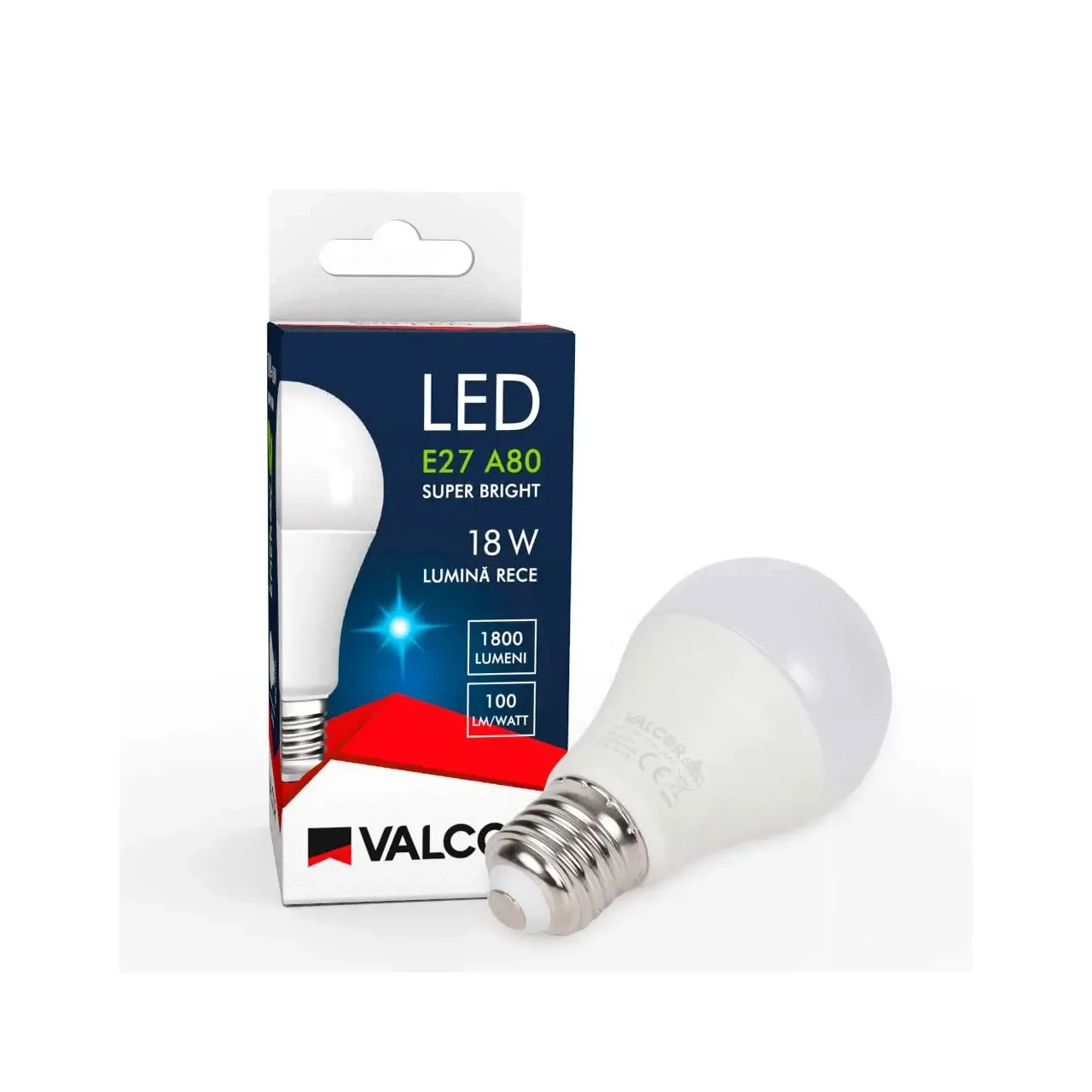 Bec LED A75 E27 18W lumina rece LR 6400K (include taxa timbru verde 0.40 lei) Valcor VLC11026 3