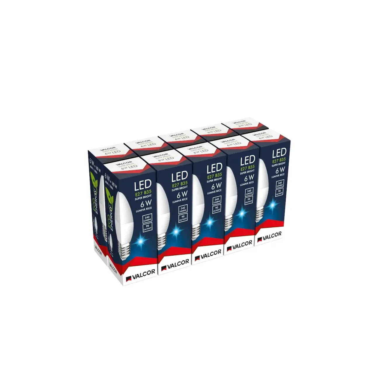 Bec LED lumanare B35 E27 6W lumina rece LR 6400K (include taxa timbru verde 0.40 lei) Valcor VLC11027 6