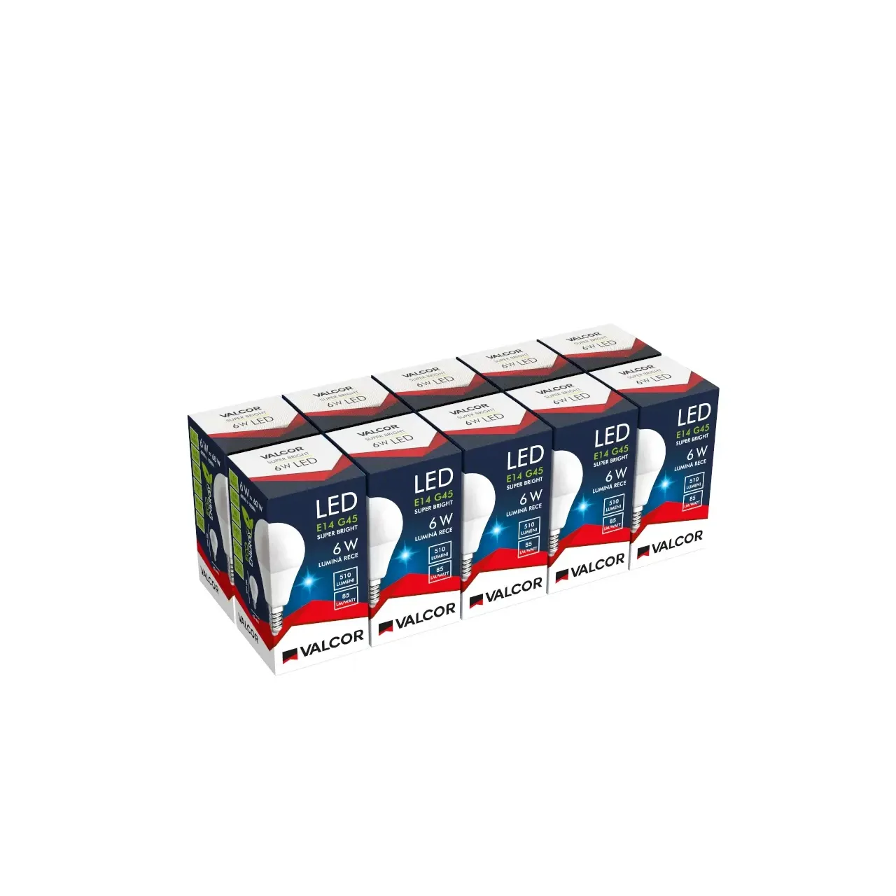 Bec LED sferic G45 E14 6W lumina rece LR 6400K (include taxa timbru verde 0.40 lei) Valcor VLC11029 6