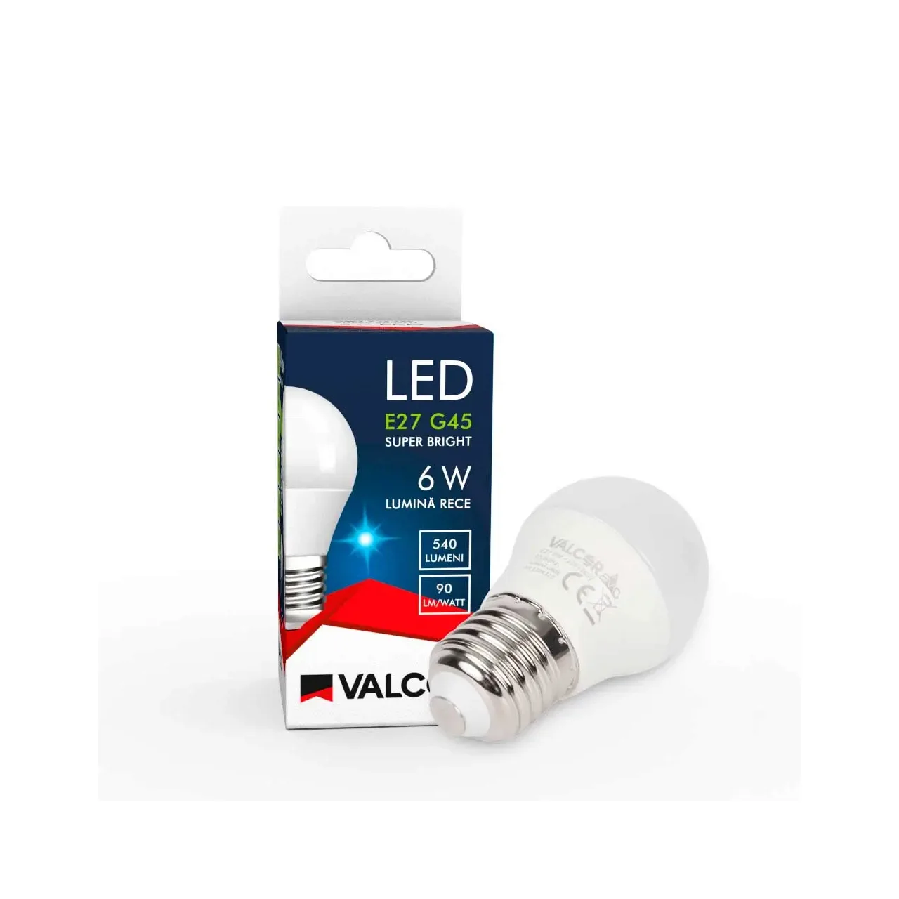 Bec LED sferic G45 E27 6W lumina rece LR 6400K (include taxa timbru verde 0.40 lei) Valcor VLC11030 4