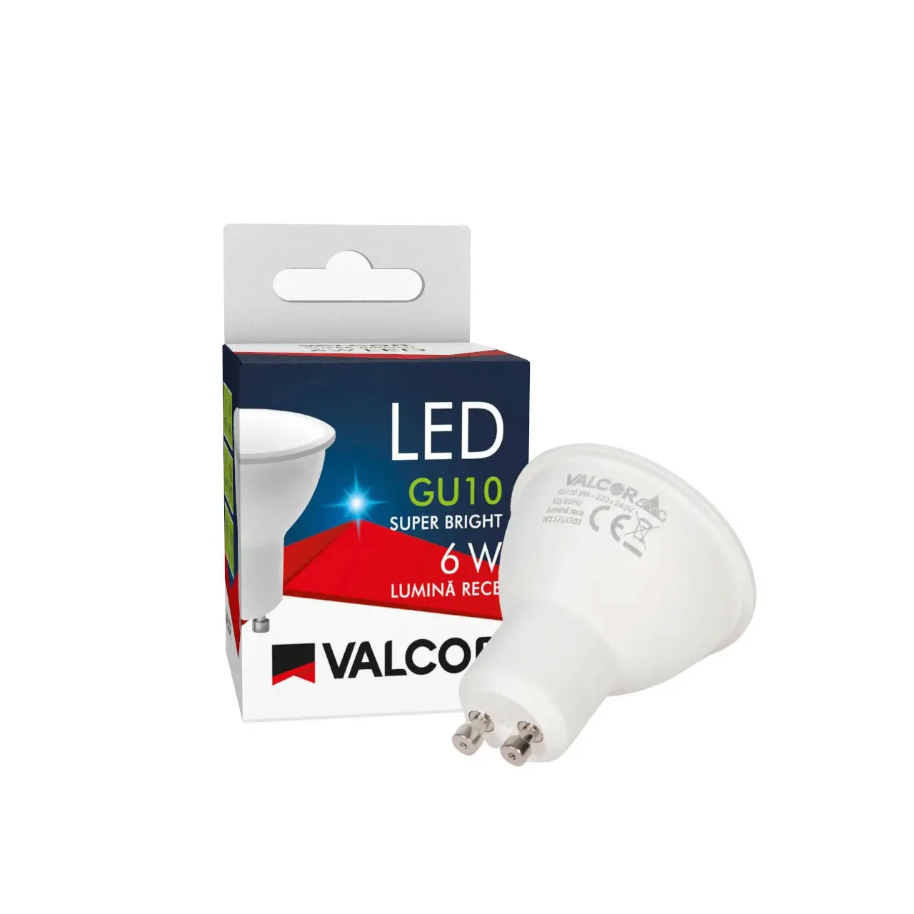 Bec LED spot 6W GU10 lumina rece LR 6400K (include taxa timbru verde 0.40 lei) Valcor VLC11032 3