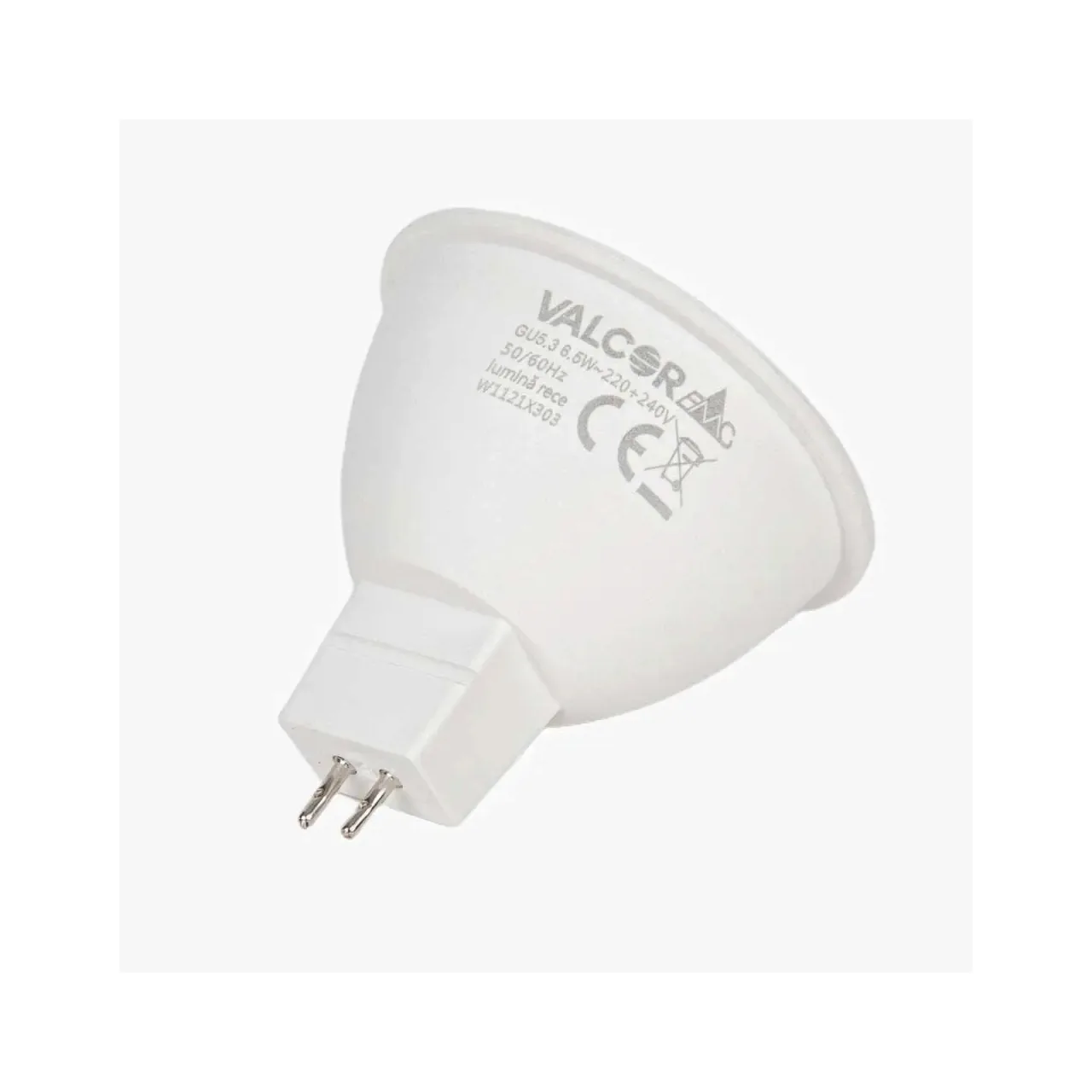 Bec LED spot dicroic MR16 6.5W GU5.3 lumina rece LR 6400K (include taxa timbru verde 0.40 lei) Valcor VLC11033 1