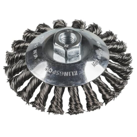 Perie conica cu filet BK 600 Z 100mm, sarma rasucita in noduri pentru otel, otel inoxidabil Klingspor 358327