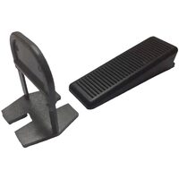 Sistem nivelare gresie/faianta - set 50 clips pt. rost min.1 mm+ 50 pene pt.gros.placi max.12 mm, DSH 488092