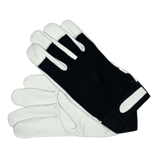 Mănuși lucru bumbac/piele,mărime 9 negru