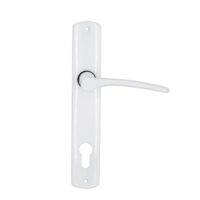 Set manere din aluminiu cu sild pentru usa de interior cu cilindru finisaj alb 90mm Yale A 671 RVA AP