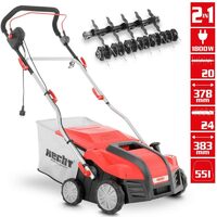 Scarificator si aerator electric HECHT 1848 2 in 1, putere motor 1800 W, sac colectare 55 litri, latime de lucru 40 cm