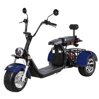 Scuter electric HECHT Cocis Max Blue, 3 roti, acumulator 60 V, 20 Ah, motor 1500 W, viteza maxima de 35 km/h, albastru