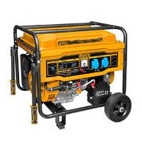Generator pe benzina cu pornire electrica, 5,5 kw max, aparat portabil de curent pentru santier sau uz casnic - Ingco PRO038205