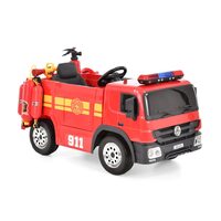 Camion de pompieri pentru copii HECHT 51818, acumulator 12 V, 10 Ah / 35 W, greutate maxima 30 kg, rosu-negru, varsta recomandata 3-8 ani