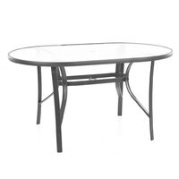 Masa pentru gradina si terasa HECHT EKONOMY TABLE, blat din sticla securizata, cadru metalic, 141 x 91 x 73 cm