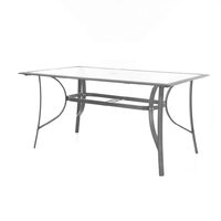 Masa pentru gradina si terasa HECHT SOFIA TABLE, blat din sticla securizata, cadru din otel-aluminiu, 150 x 90 x 73 cm