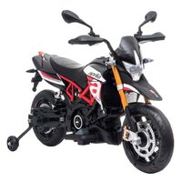 Motocicleta electrica pentru copii HECHT APRILIA Dorsoduro 900, acumulator 12 V, 4.5 Ah, motor 2x18 W, greutate maxima suportata 30 kg, varsta 3-8 ani