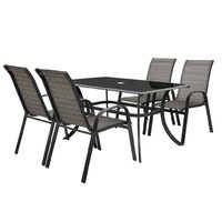Set mobilier pentru gradina HECHT Honey Set 4, aluminiu/sticla, masa 150 x 90 x 72 cm, 4 x scaune 58 x 74 x 97 cm