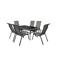 Set mobilier pentru gradina HECHT Honey Set Maxi, aluminiu/sticla, masa 168 x 97 x 72 cm, 6 x scaune 57 x 86 x 111 cm