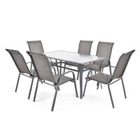 Set mobilier pentru gradina HECHT Sofia Set 6, masa cu 6 scaune, schelet metalic