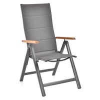 Scaun pentru gradina si terasa HECHT Montana Chair, structura din otel-aluminiu si lemn de salcam, greutate maxima suportata 120 kg, 69 x 59 x 111.5 cm