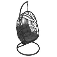 Balansoar de gradina HECHT ARUBA, suspendat, structura din metal, cu rattan, perne incluse, 100 x 100 x 195 cm