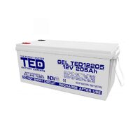Acumulator AGM VRLA 12V 205A GEL Deep Cycle 525mm x 243mm x h 220mm M8 TED Battery Expert Holland TED003522 (1)