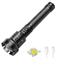 Lanterna cu acumulator litiu L26650x2 metal led ZOOM XPH90 2600 lm + COB + power display + cablu incarcare micro USB TL-8196-1 TED002068
