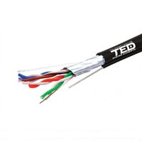 Cablu FTP cat.5e sufa cupru integral 0,5 manta PE negru tambur 500ml TED Wire Expert TED002402 BBB