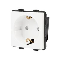 Modul priza simpla schuko alba fara rama din sticla Luxion LX-MP010W