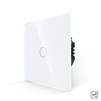 Intrerupator simplu cap scara cu Touch din sticla alb  Luxion LXD-MT-A102G-W