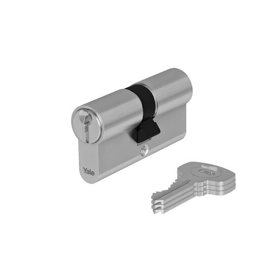 Cilindru siguranta alama nichelat 45x45mm 3 chei cu frezare Gemeni Yale 10-0552-4545-00-22-01-GM