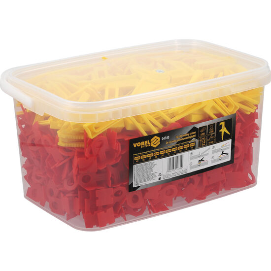 Sistem nivelare placi 3mm 700 clips + 200 pene + cleste Vorel 04740