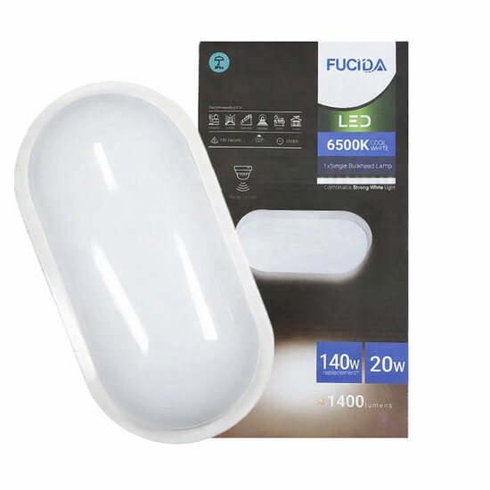 plută cu led si senzor pentru pescuit nocturn Aplica LED ovala cu senzor de miscare 20W 6500K 265E IP54 FUCIDA FH1955