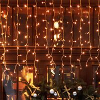 Perdea de lumini cu LED, decor sloi de gheaţă, 5m / 200 LED-uri alba calda, cu legare în serie