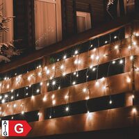 Perdea de lumini inseriabil, stralucitor, 50 LED, alb cald, pt exterior