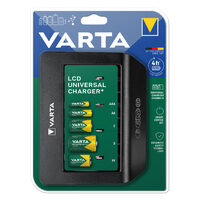 Incarcator Baterii Reincarcabile, Fara Acumulatori, LCD UNIVERSAL CHARGER+ cu 4 Canale de Incarcare Individuala, Varta 57688 101 401