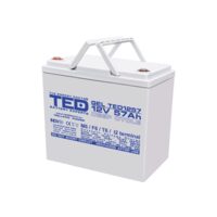 Acumulator 12V GEL Deep Cycle, Dimensiuni 229 x 138 x 208 mm, Baterie 12V 57Ah M6, TED Electric TED003393