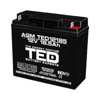 Acumulator 12V Stationar VRLA, Dimensiuni 181 x 76 x 167 mm, Baterie 12V 18.5Ah F3, TED Electric TED002778