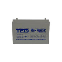 Acumulator 12V GEL Deep Cycle Solar, Dimensiuni 330 x 173 x 212 mm, Baterie 12V 100Ah M8, TED Electric TED004147