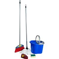 Galeata 13 l set gospodina 7 piese (galeata, matura+coada, mop+coada, perie frecat, burete canelat) DSH 491559