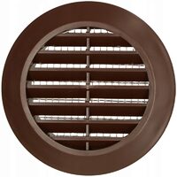Grila ventilatie rotunda, cu plasa, dt=100 mm, maro tru14br (aw) DSH 491955