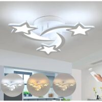 Lustra LED cu telecomanda IPOMOEA, 56W, 3 Stele, lumina Rece/Calda/Neutra, Dimabila, Alb AT1CT-IM1P-HT2L-LT220/3WH