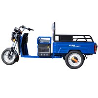 Triciclu electric KUBA ECOPIKAP ULTRA autonomie 50 km viteza maxima 25 km/h putere 650W acumulatori 72V/20Ah, fara permis, cartea CIV inclusa,  albastru