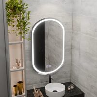 Oglinda LED ovala 50x80cm Velara Touch Sistem dezaburire dimabila AT1CT-IM1P-OG1D-E06S/50X80