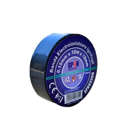 Banda izolier ignifuga 19X0.15mm 10M neagra