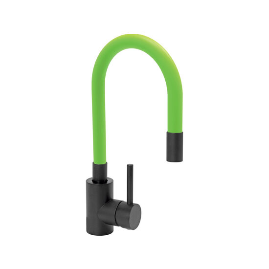 Baterie bucătărie black flexible verde Fala 75779