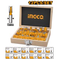 Set freze accesorii oberfreza 12 bucati - Ingco AKRT1211