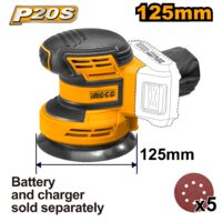 Masina de slefuit slefuitor rotativ 20 v 125 mm - fara acumulator - Ingco CROSLI2001